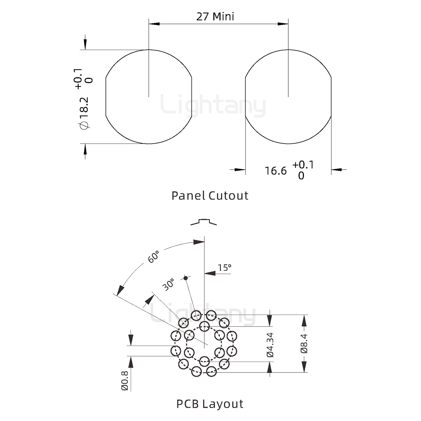 EEG.3B.018.CLN前螺母插座 PCB直插板